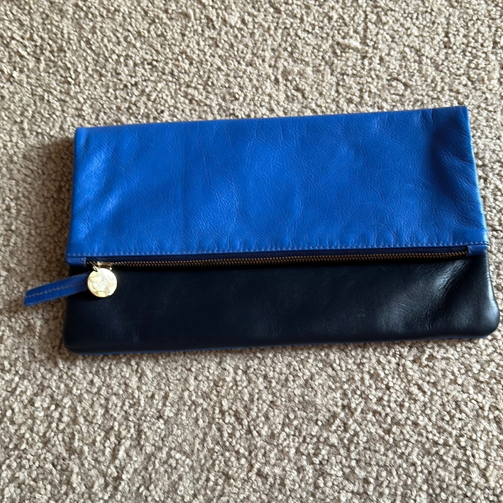 Clare V leather folded clutch.